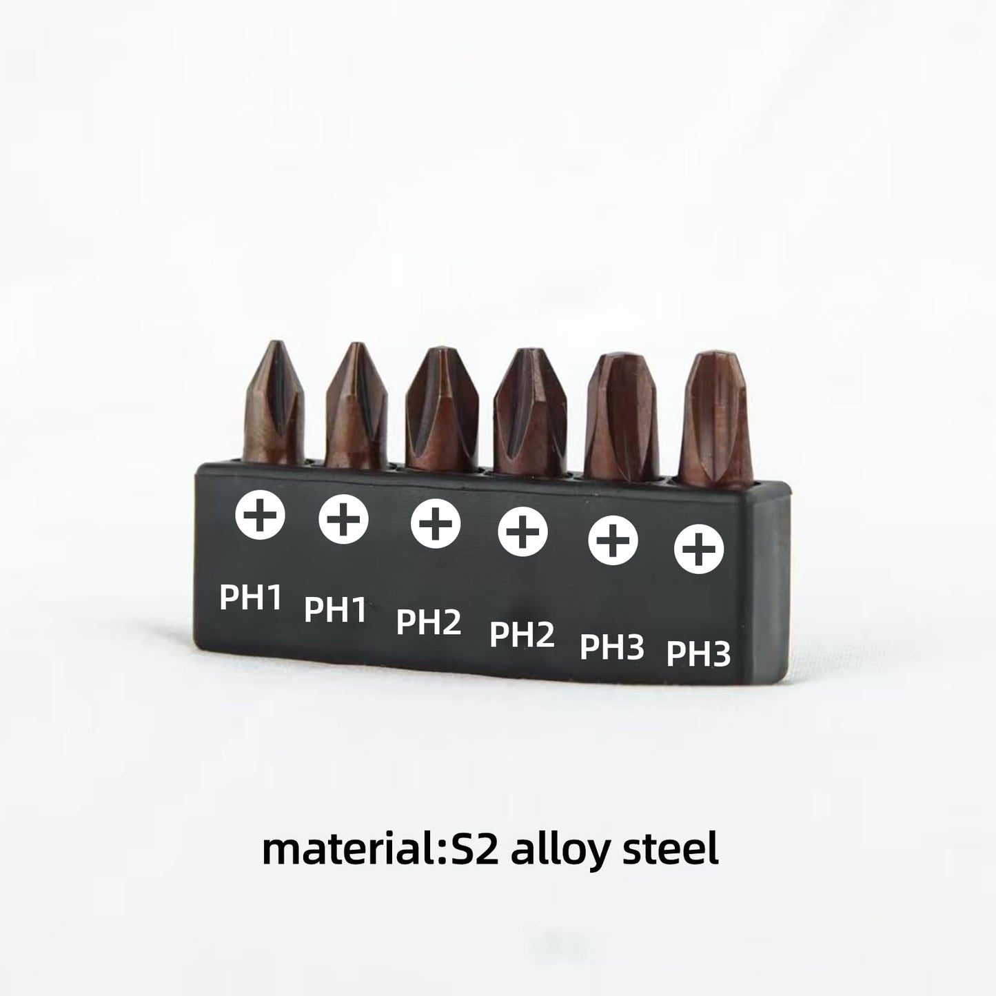 6-Pack25mm Jis Screwdriver Bit Set,Jis Phillips,With Magnetic Tip S2alloysteel Material,Vesselsuitable,Electric Drill Drills, Motorcycles, Cars, And Bicycle (PH1,PH2,PH3X2)