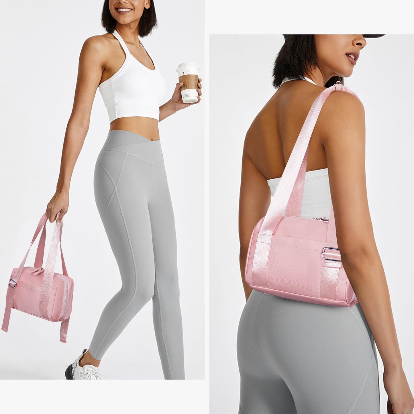 ANKICK Mini Gym Bag Small Duffle Bags Tote for Women Pink Workout Bag Lightweight for Weekender Travel Sports Yoga Fitness
