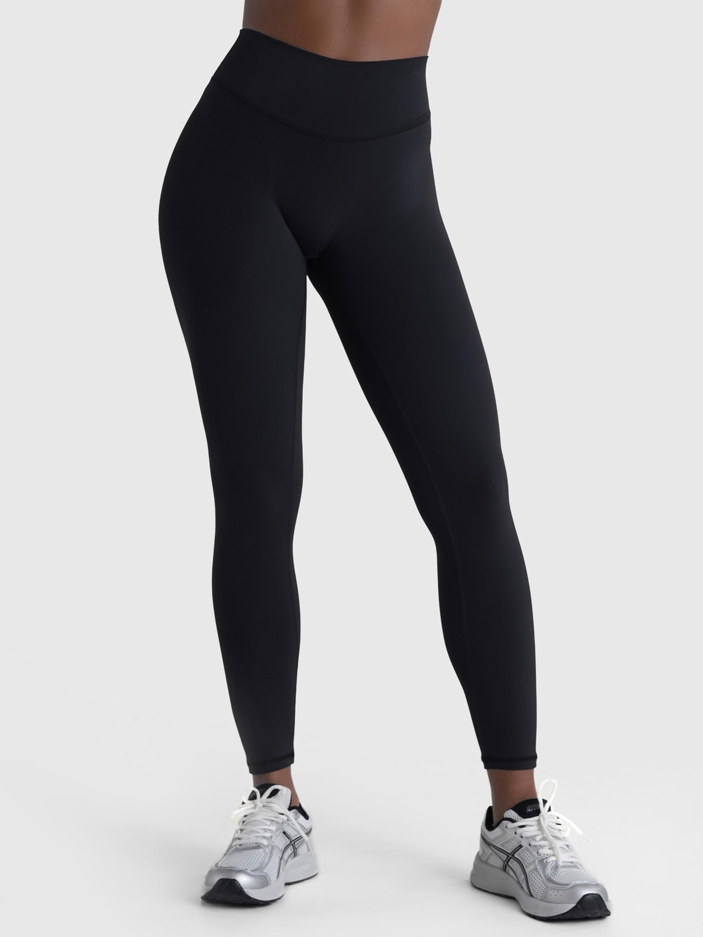 Sunzel Sustainable Butt Lifting Leggings for Women, No Front Seam High Waist Tummy Control Booty Sculpting Workout Yoga Pants 25'' Black Medium