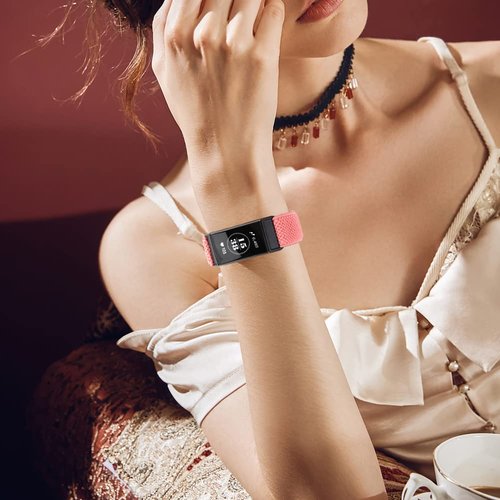 Huamanlou 10 Pack Elastic Nylon Watch Bands Compatible with Fitbit Charge 4/Charge 4 SE/Charge 3/Charge 3 SE Bands, Adjustable Breathable Stretchy Replacement Wristbands Bracelet for Women Men