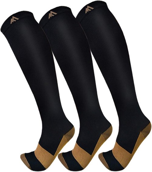 FuelMeFoot Compression Socks - 3 Pack for Enhanced Circulation | Ideal for Medical, Running & Athletic Use