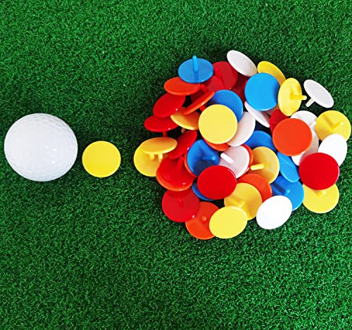 Plastic Golf Ball Markers - 0.94 Inch Flat Position Markers - 50 Pack Mixed