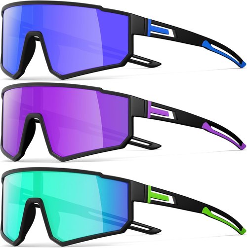 IKTOD Polarized Running Sunglasses - UV Protection for Men & Women | 3 Pack for Cycling, Baseball, Fishing