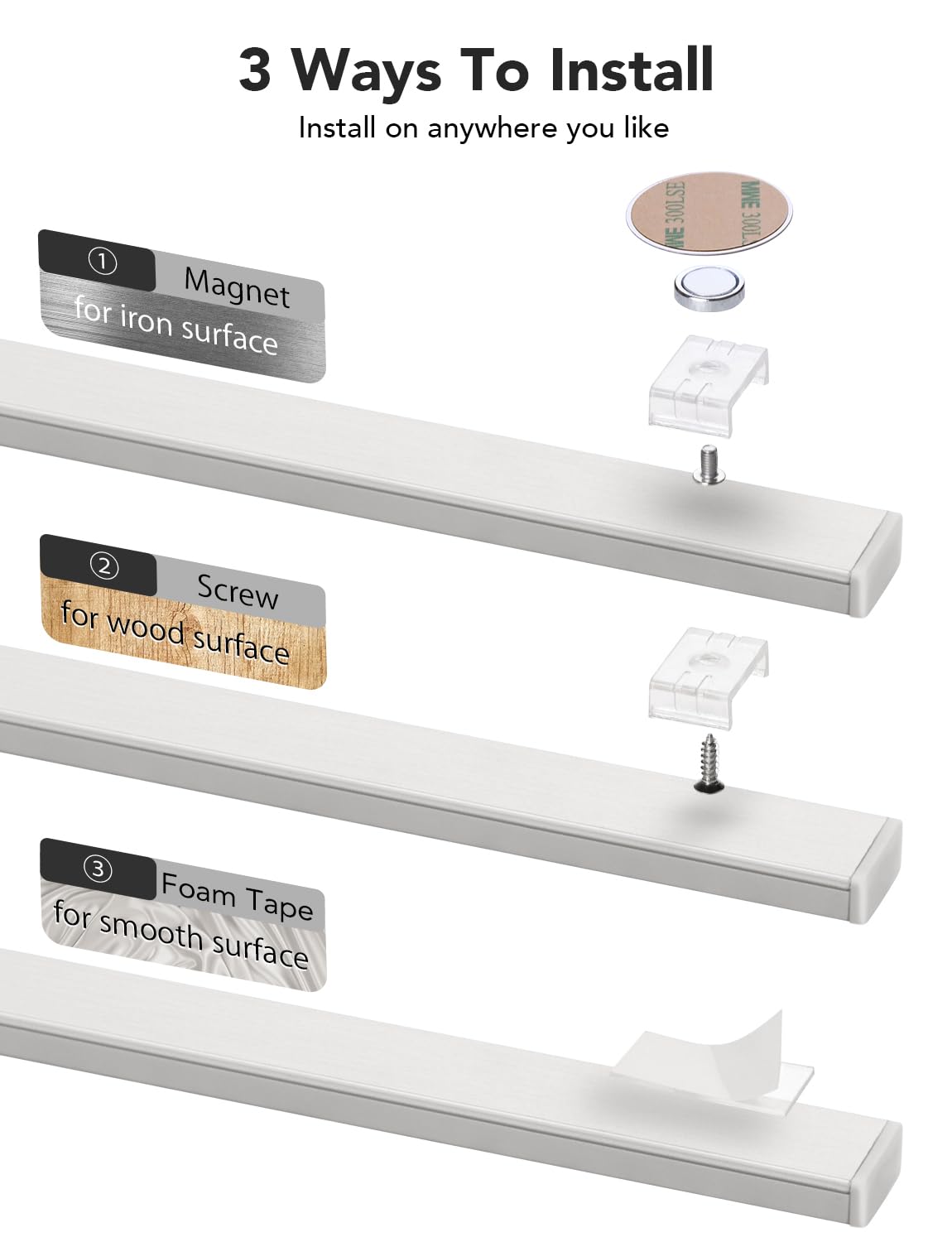 Under Cabinet Lighting, Motion Sensor Lights Indoor Plug in, 16" 12V LED Under Counter Super Bright Magnetic for Kitchen/Hallway/Toilet/Garage/Closet(Warm White/3000K)