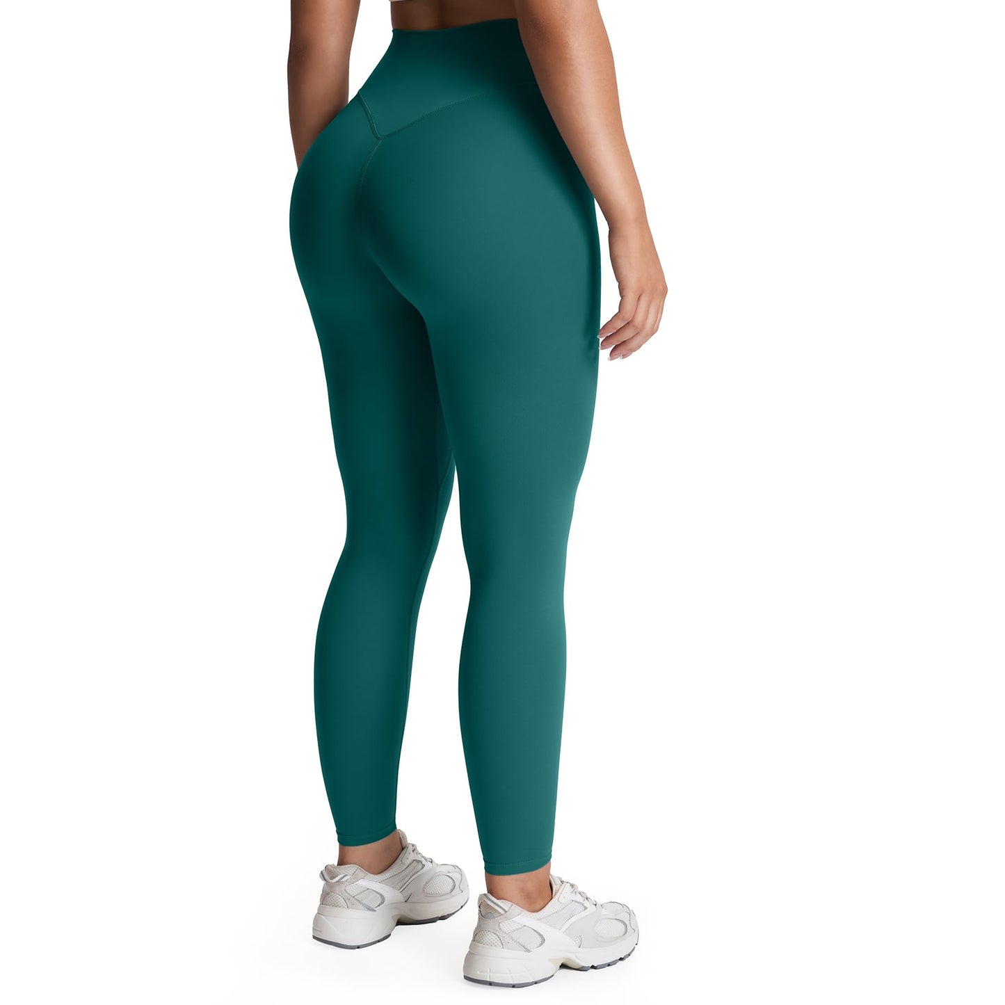 Aoxjox High Waisted Workout Leggings for Women Tummy Control Buttery Soft Yoga Metamorph Deep V Pants 26" (Deep Lagoon, Small)
