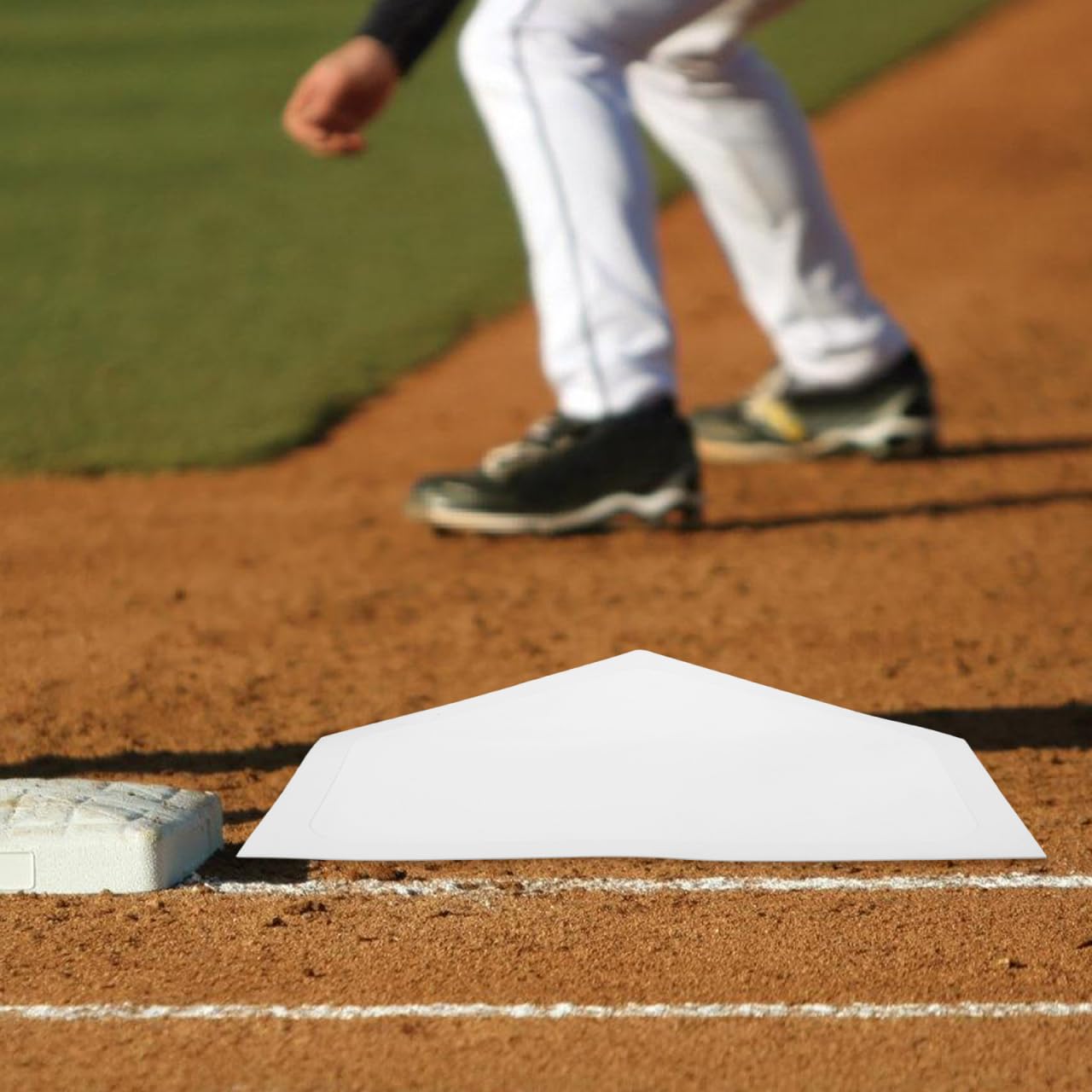 Baluue Baseball Home Plate Mat 16.53In TPE Rubber Training Base Flat Marker for Pitching Practice and Indoor Use Suitable for Baseball and Softball Players