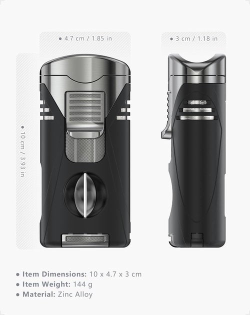All-in-One Butane Torch Lighter, for Men, Black