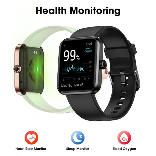 Imzuc Fitness Tracker Watch, Step Tracker with Heart Rate, Blood Oxygen Sleep Monitor, IP68 Waterproof Pedometer, Step Calorie Counter, Health Fitness Watch for Sports, Activity Tracker for Women Men