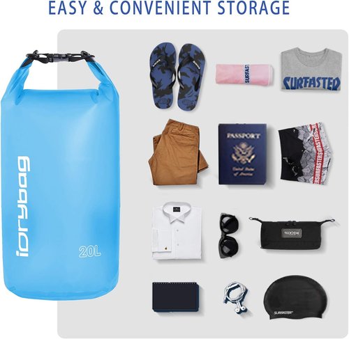 IDRYBAG Clear Dry Bag - Waterproof Storage for Kayaking | Available in 2L, 5L, 10L, 15L, 20L Sizes