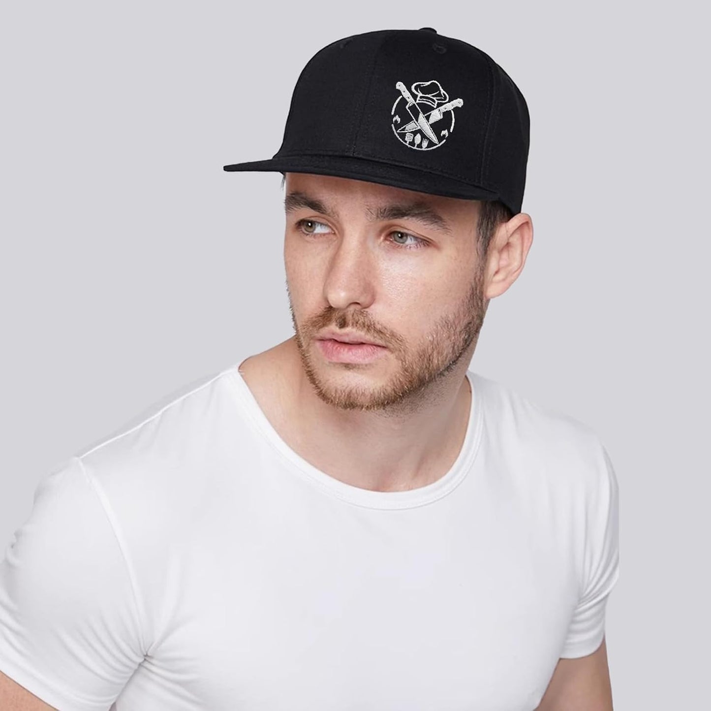 Skiennix Skull Hat - Embroidered Black Baseball Cap for Men & Women | Flat Bill Snapback Design