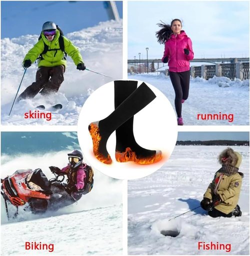 Heated Socks- APP Control Temperature-Long-Lasting Warmth Up to 11 Hours-Men & Women Heated Socks -Ideal for Camping, Fishing, Biking, Skiing, Skating, Hunting & Hiking-Warm Winter Gift (B 8-14)
