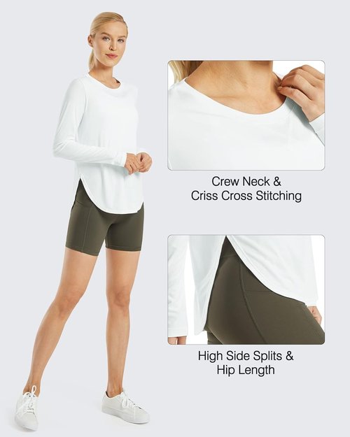 G4Free Women's UV Protection Long Sleeve Workout Shirt - Quick Dry Lightweight for Outdoor Activities