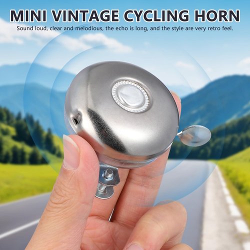 Kisangel Retro Bike Bell Vintage Bicycle Horn Mini Handlebar Mount Loud Clear Sound for Men Women Kids Cruiser Bikes