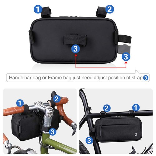 Rhinowalk Bike Handlebar Bag, Multifunctional Waterproof Mountain Bike Crossbar Front Bag Road Bike Basket Bicycle Frame Bag Waist Shoulder Bag Bicycle Bag Professional Cycling Accessories