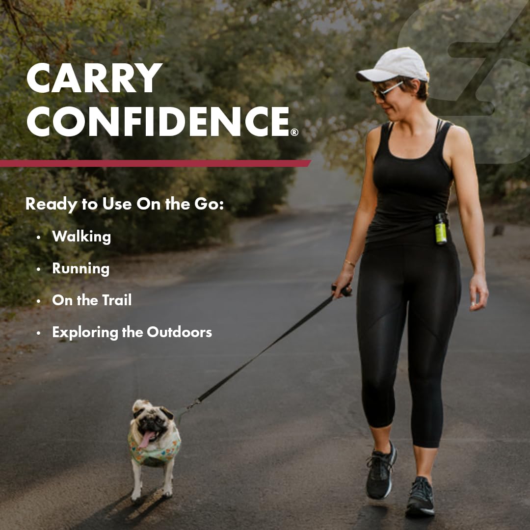 SABRE RED SABRE Protector Dog Pepper Spray & Belt Clip, Fast Flip Top Safety, 7 Bursts, 15-Foot (4.6-Meter) Range, Humane Dog Attack Deterrent, Max Strength Allowed By EPA for Self Defense, 1.8 fl oz