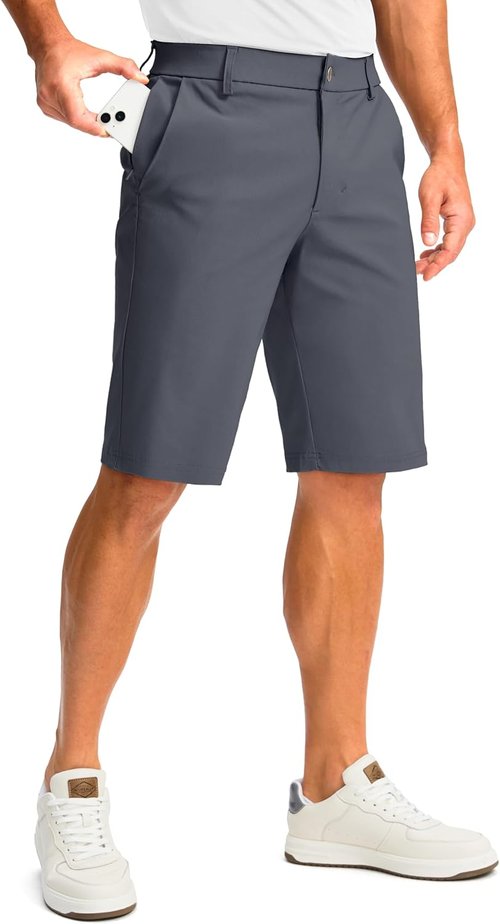 G Gradual Men's Golf Shorts - Quick Dry Stretch Fabric with 4 Pockets | 11" Inseam Casual Dress Shorts
