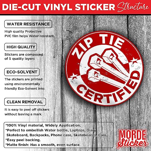 Zip Tie Certified Sticker - 2" Die-Cut Vinyl Sticker - 3 Pcs
