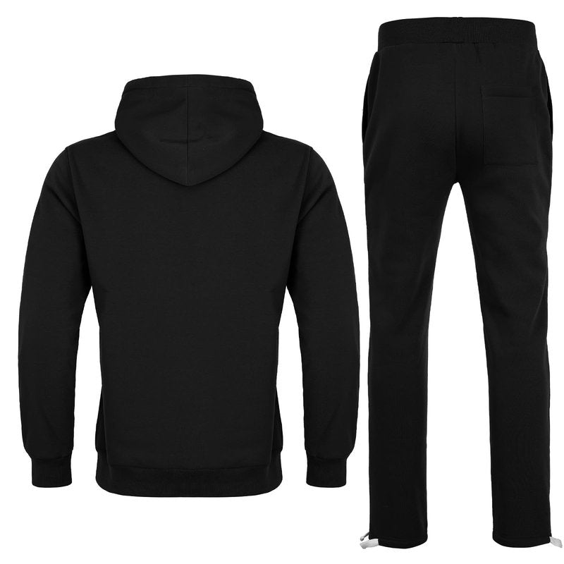 Nothinchan Men's Tracksuit 2 Piece Hoodie Sweat Athletic Sweatsuit Fleece Casual Running Jogging Sport Suit Sets(Black,XL)