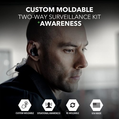 Decibullz Radio Headset - Awareness Surveillance Walkie Talkie Earpieces with Mic | Noise-Reduction, 2-PIN 2.5mm/3.5mm Compatibility