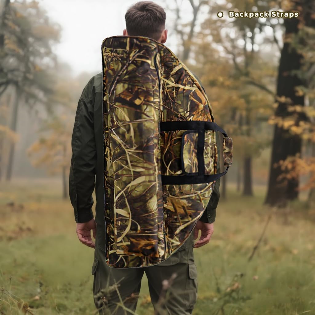 Silfrae Compound Bow Case Soft Bow Padded Case Light-Weight Bow Carry Bag with Arrow Pocket (Withered grass, L)