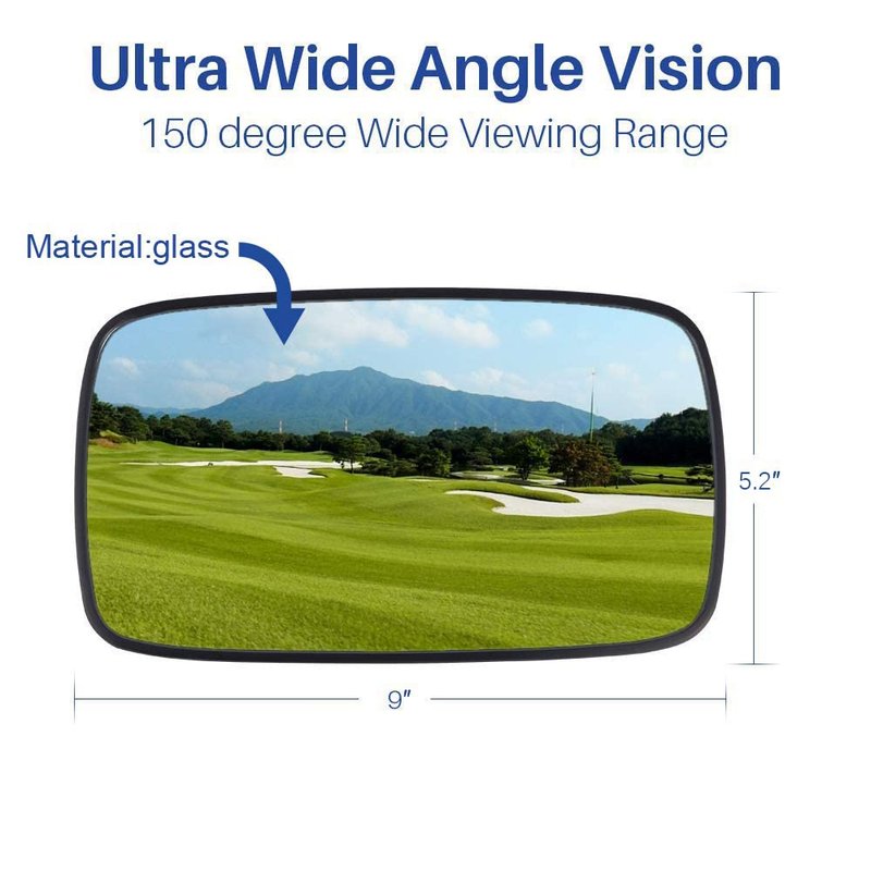 BETOOLL Golf Cart Wide Panoramic Rear View Mirror for Ez Go, Club Car, Yamaha