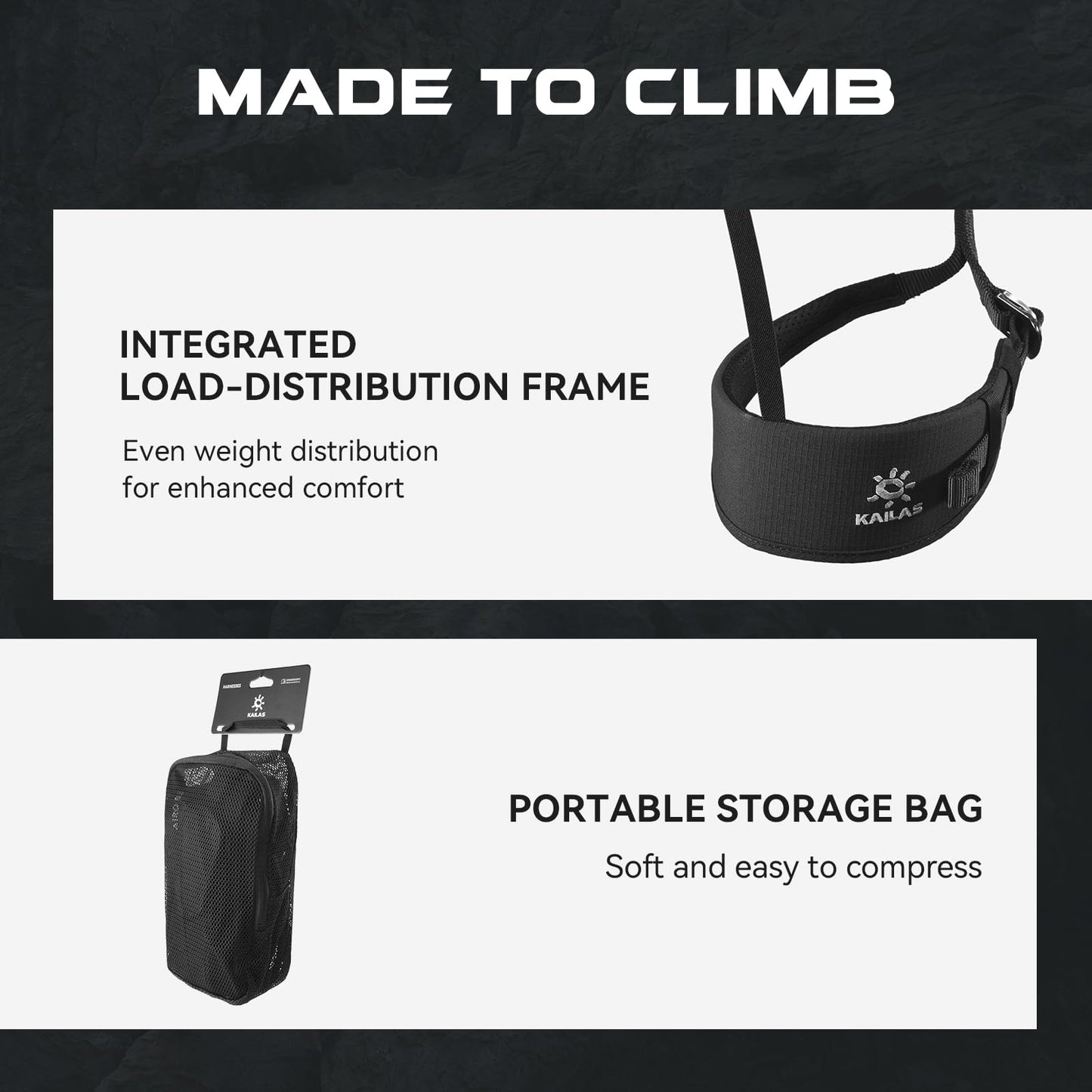 KAILAS B4 Rock Climbing Harness Men Roofing Harness Safety Belt Climbing Gear Adjustable Mountaineering Lightweight