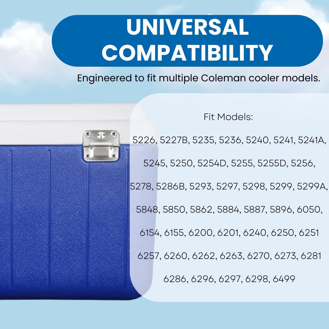 Cooler Stainless Steel Hinges for Coleman,4 Pack Coolers Replacement Parts for Coleman 5235 5250 5286b 6262 6270,Camping Coolers Accessories with Screws Set