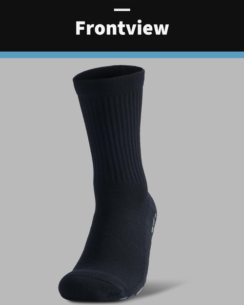 CWVLC Grip Socks Soccer - Cushioned Non-Slip Grippy for Men & Women Athletic - Barre Hospital Sticky Slipper Socks, Large, Black, 4 Pairs