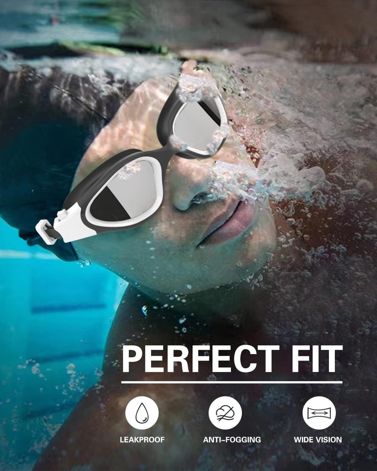 Skiennix Swim Goggles - Polarized Anti-Fog UV Protection for Men & Women | Comfortable Fit