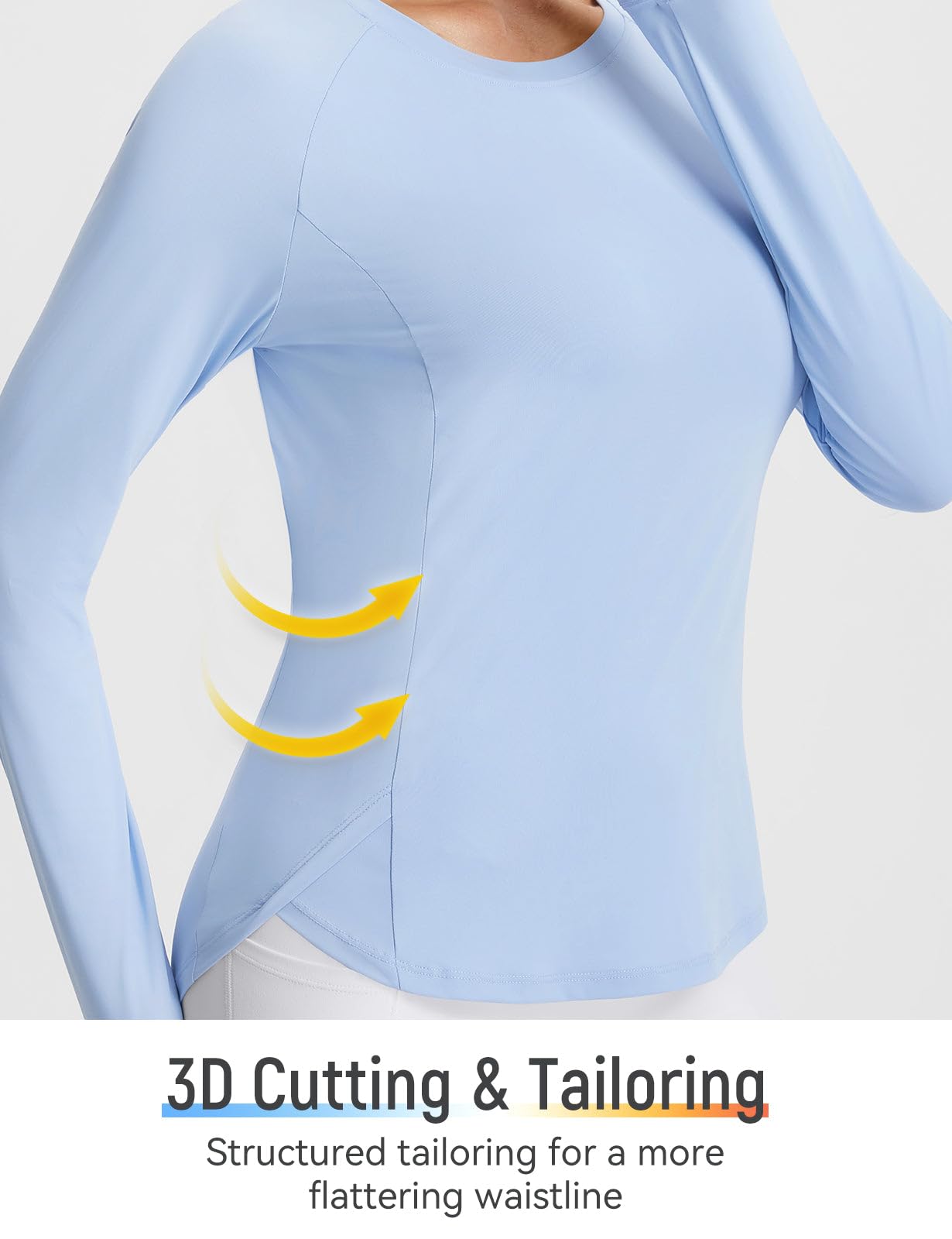 baleaf Long Sleeve Workout Tops for Women Sun Protection Cooling Shirts Running T-Shirts Moisture Wicking Athletic Hiking Blue M