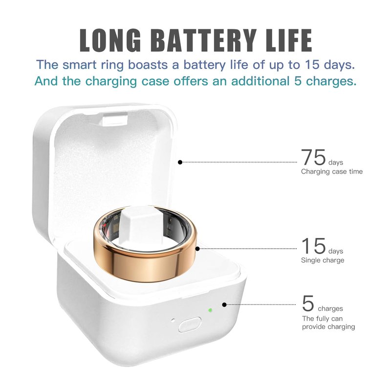 Kuxlagz Smart Ring Health Tracker for Women Men, Sleep Tracker with Heart Rate and Blood Oxygen, Fitness Ring for Activity Monitoring, 15 Days Battery, No Subscription, Titanium Alloy(Rose Gold, #12)