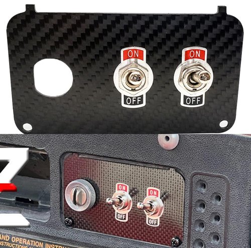 OZ-USA Carbon Fiber Golf Cart Key Plate with Aux Toggle Switch Compatible with EZGO TXT PDS Electric 36V 48V