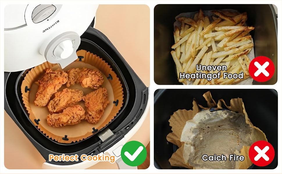 Air Fryer Liner Silicone Full Enclosed Magnets,100% BPA FREE Waterproof Rust-proof & High-Resistant for Air Fryer Paper, Secures Disposable Paper Liner Safely Prevents Burning & Food Covering -8pcs