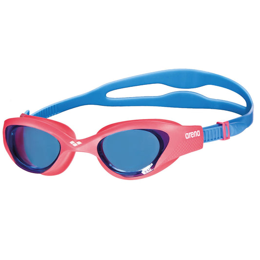 ARENA Unisex Youth The One Swim Goggles for Kids Ages 6 to 12 Watertight Fit Orbit-Proof Seals Anti-Fog Coated Non-Mirror Lens, Light Blue/Red/Blue