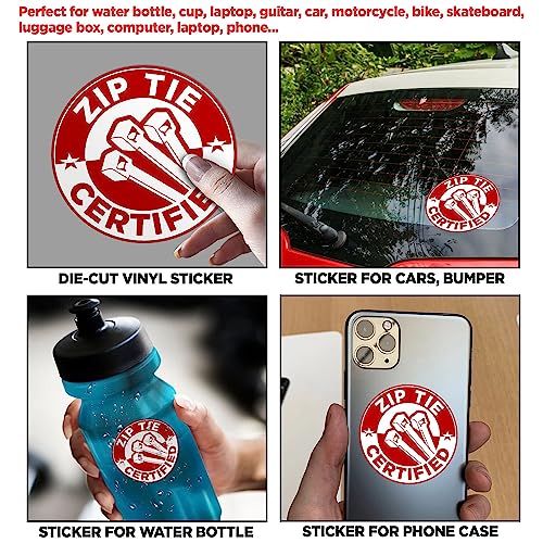 Zip Tie Certified Sticker - 2" Die-Cut Vinyl Sticker - 3 Pcs