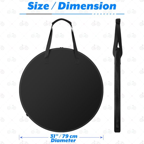 Cosmos Bicycle Bike Wheel Carry Case Bag, Waterproof Protective Travel Storage Bike Wheel Cover for Road Mountain Bike, Fits 26” to 29” Bike Wheel Size for Handle & Shoulder Carrying