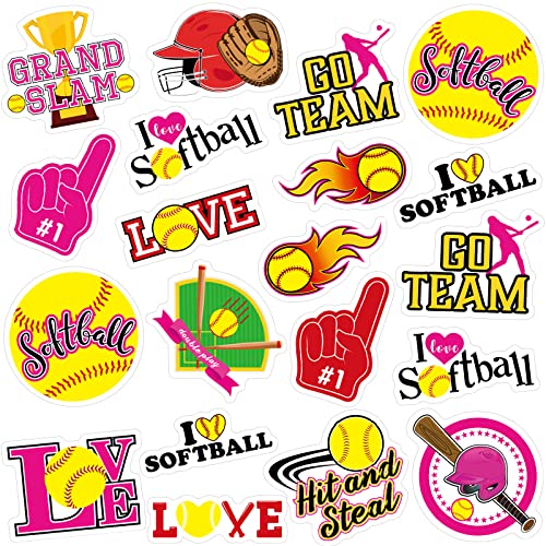 240 Pcs Softball Stickers - Fun Quotes & Decals for Helmets, Bottles, Cars