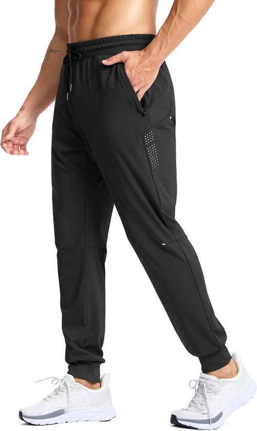 G Gradual Men's Joggers - Athletic Workout Pants with Zipper Pockets | Stretchy Running Sweatpants