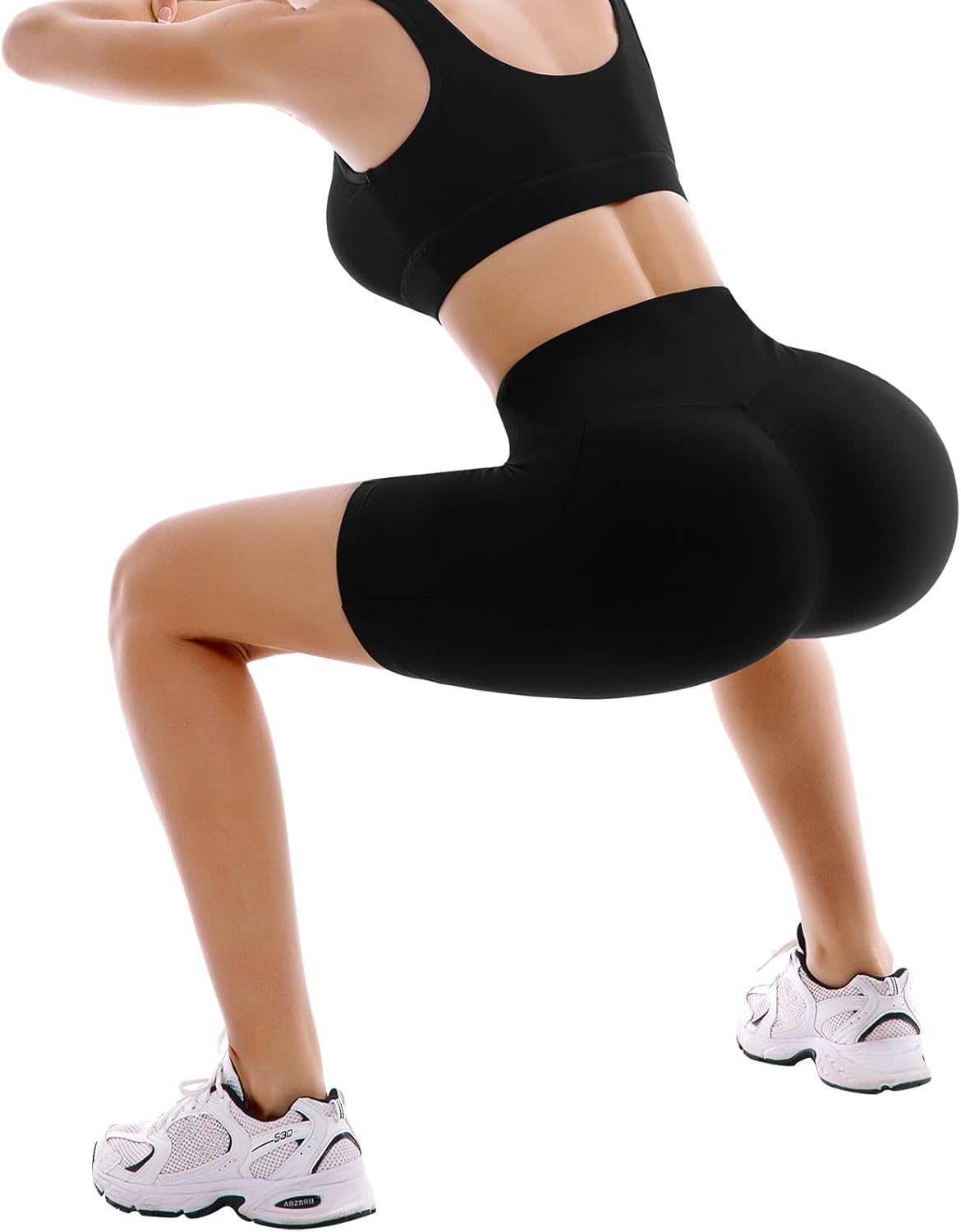 SINOPHANT Biker Shorts - High Waist, Buttery Soft with Pockets for Yoga & Gym | 2 Pack