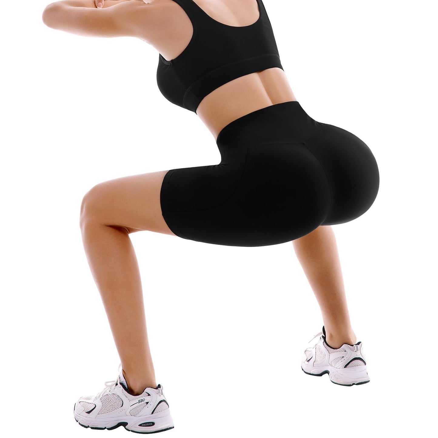 SINOPHANT 2 Pack Biker Shorts with Pockets High Waist Yoga Running Gym Workout Buttery Soft AthleticBlack XXL