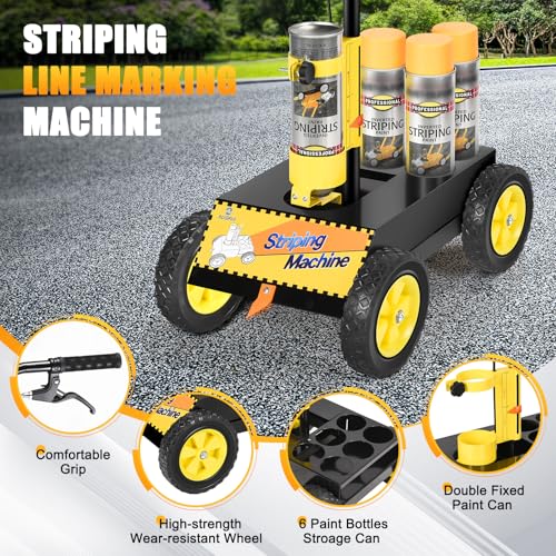 Parking Lot Striping Machine - Adjustable 2-4" Line Striper - Black