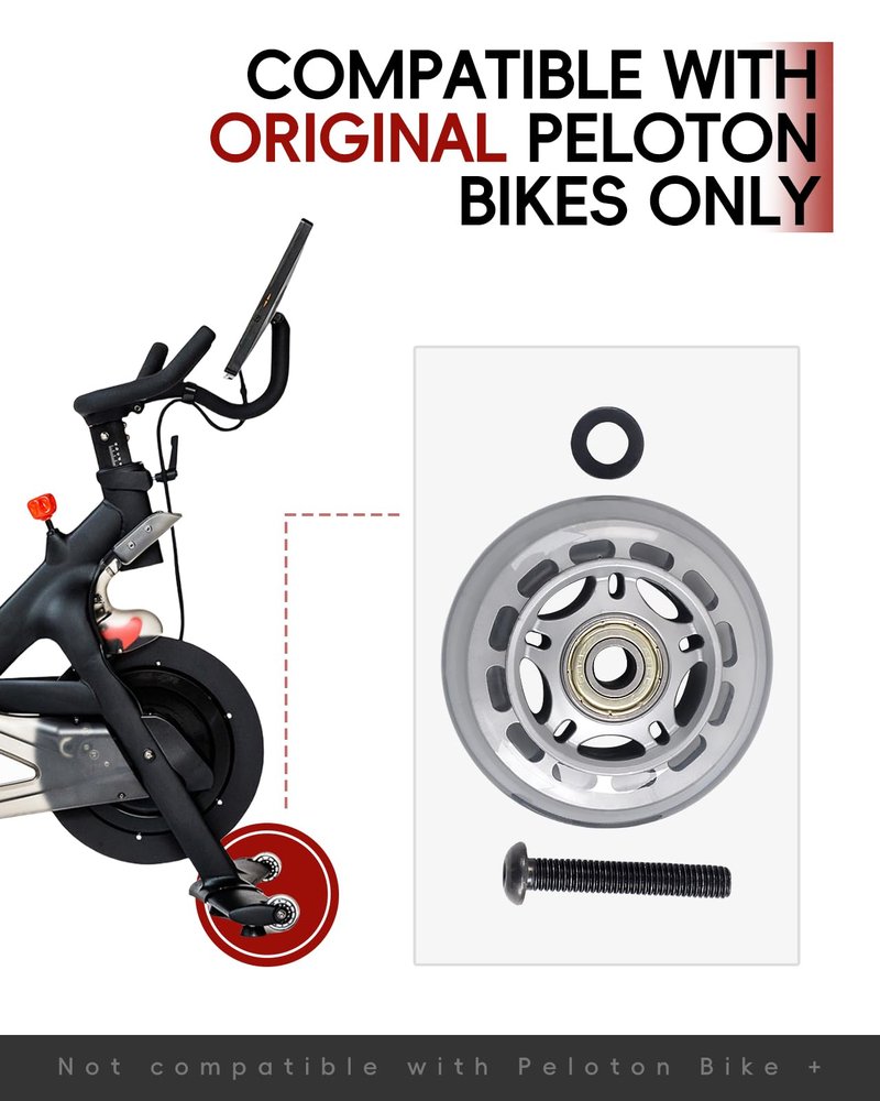 Replacement Front Wheels Compatible with Peloton Bike – 2.72 Inch Exercise Bike Transport Caster Kit, Mobility Replacement Wheels for Home Gym or Apartment Use