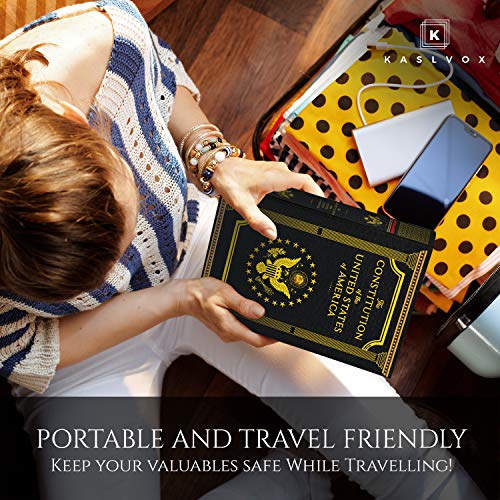 Fake Book Box - Small Safe Box with Combination Lock - Hidden Safe in Plain Sight - Diversion Safes - Secret Safes (Constitution) (Large)