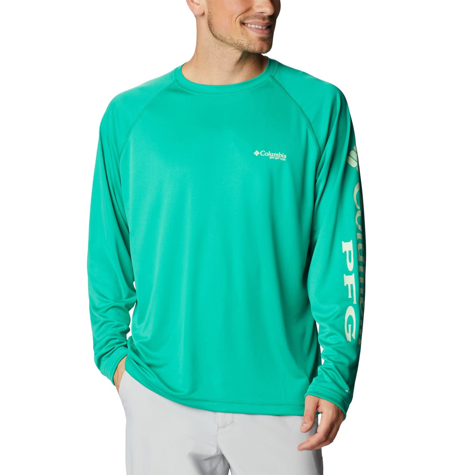 Columbia Men's Terminal Tackle Long Sleeve Shirt, Circuit/Key West Logo, 1X Big