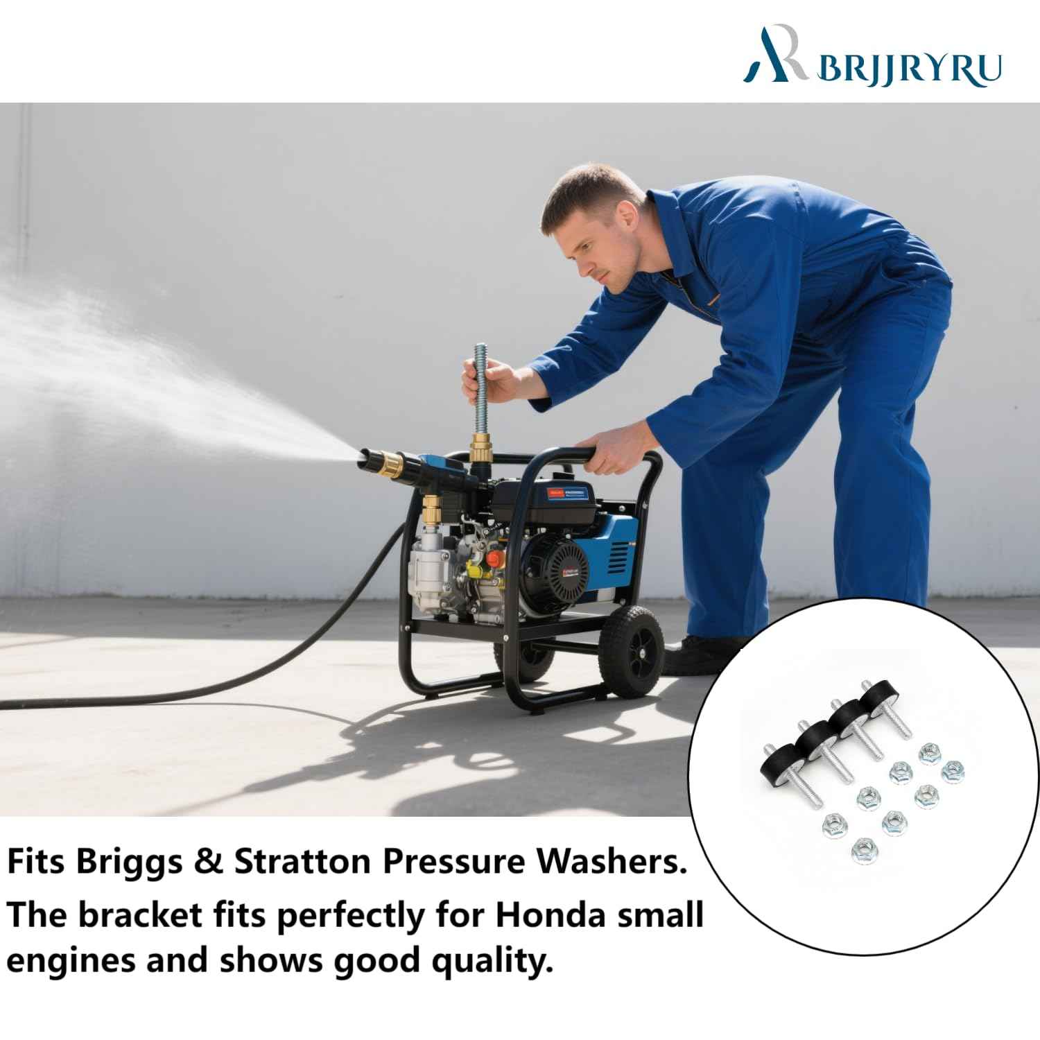 (4pcs) 195294 195294GS Pressure Washers Engine Mounting Hardware Kit Compatible with Bri-GGS Stra-tton Engines