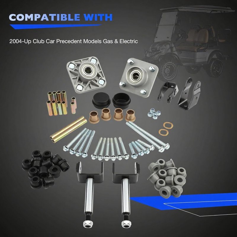 Misakomo Club Car Precedent Front End Repair Kit with King Pin & Bushings, Wheel Hub, and Bearings, for 2004+ Club Car Golf Cart Models, Deluxe Set Replaces 102357701