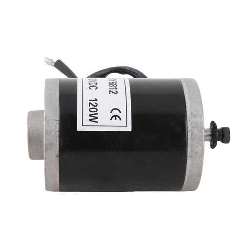 DOACT 12V 120W Brushed Permanent Magnet DC Motor (2500 RPM High Speed), with Belt Pulley for Electric Scooter, DIY, and Power Tools Projects