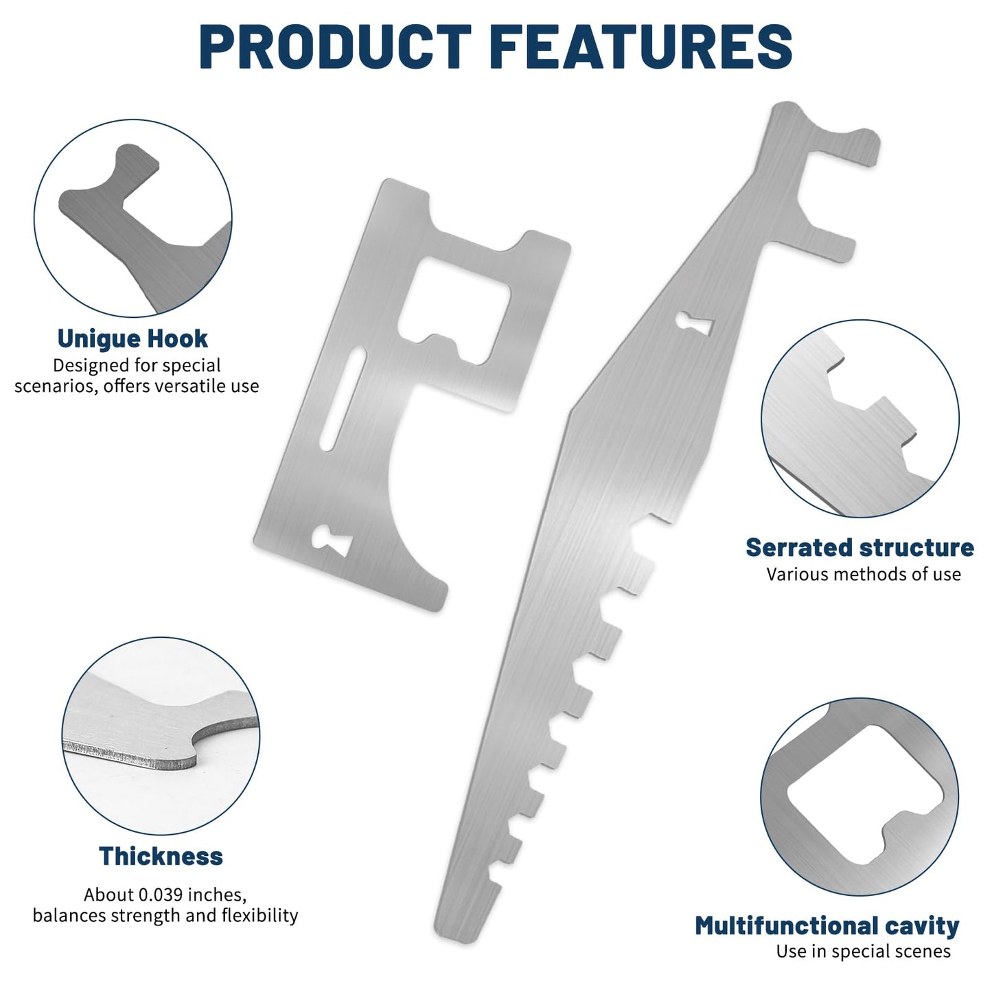 6Pcs Firefighting Tools, Multipurpose Leverage Tools, Spring Steel Multitools Pry Tool Set