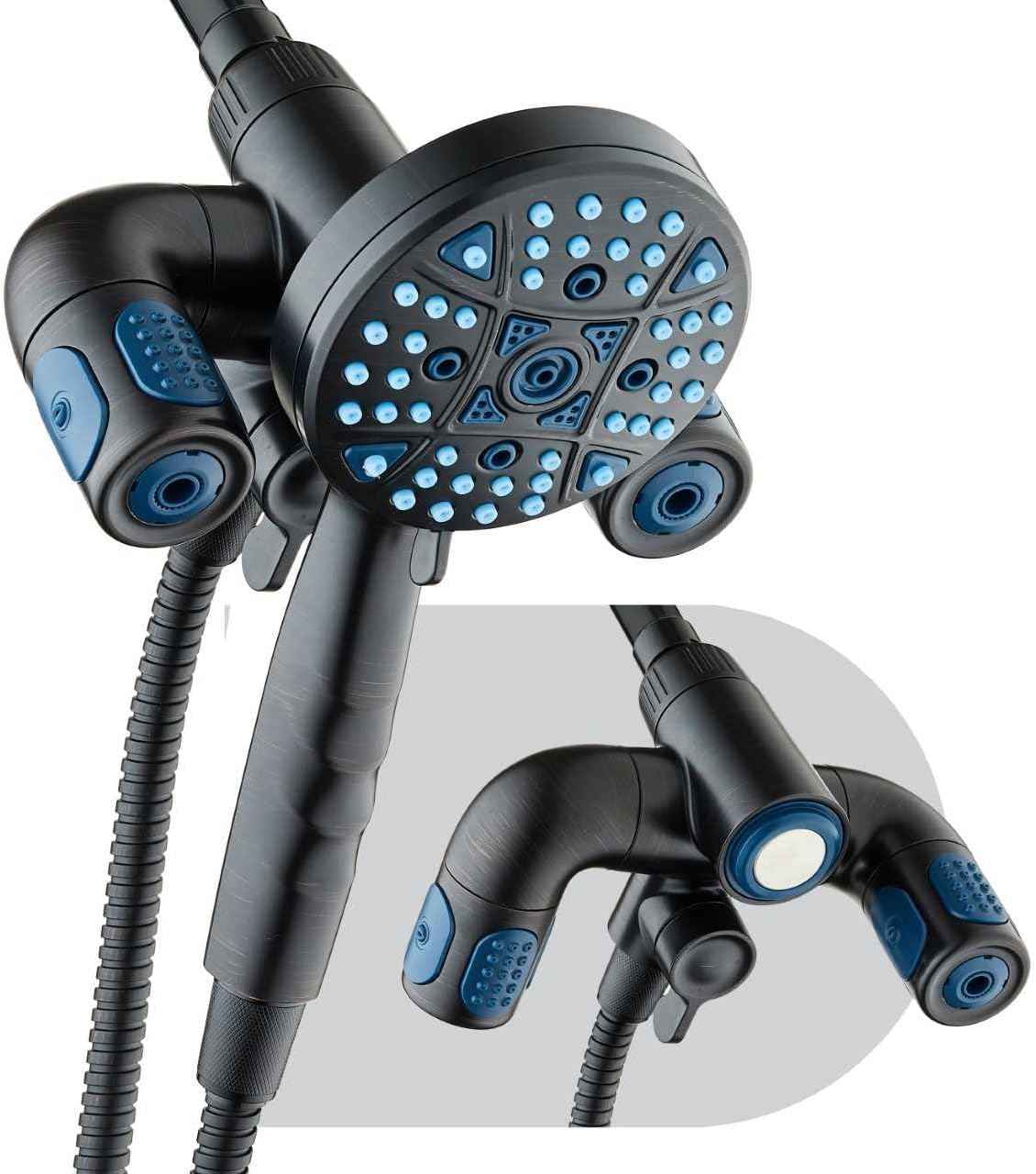 Polaris High Pressure Shower Head & Handheld Combo - 208 Settings, Magnetic Dock, Chrome Finish