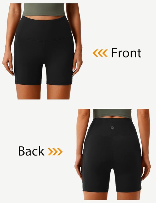 Desol High Waist Biker Shorts - Tummy Control Yoga Gym Shorts with Pockets | 5"/6"/8" Sizes